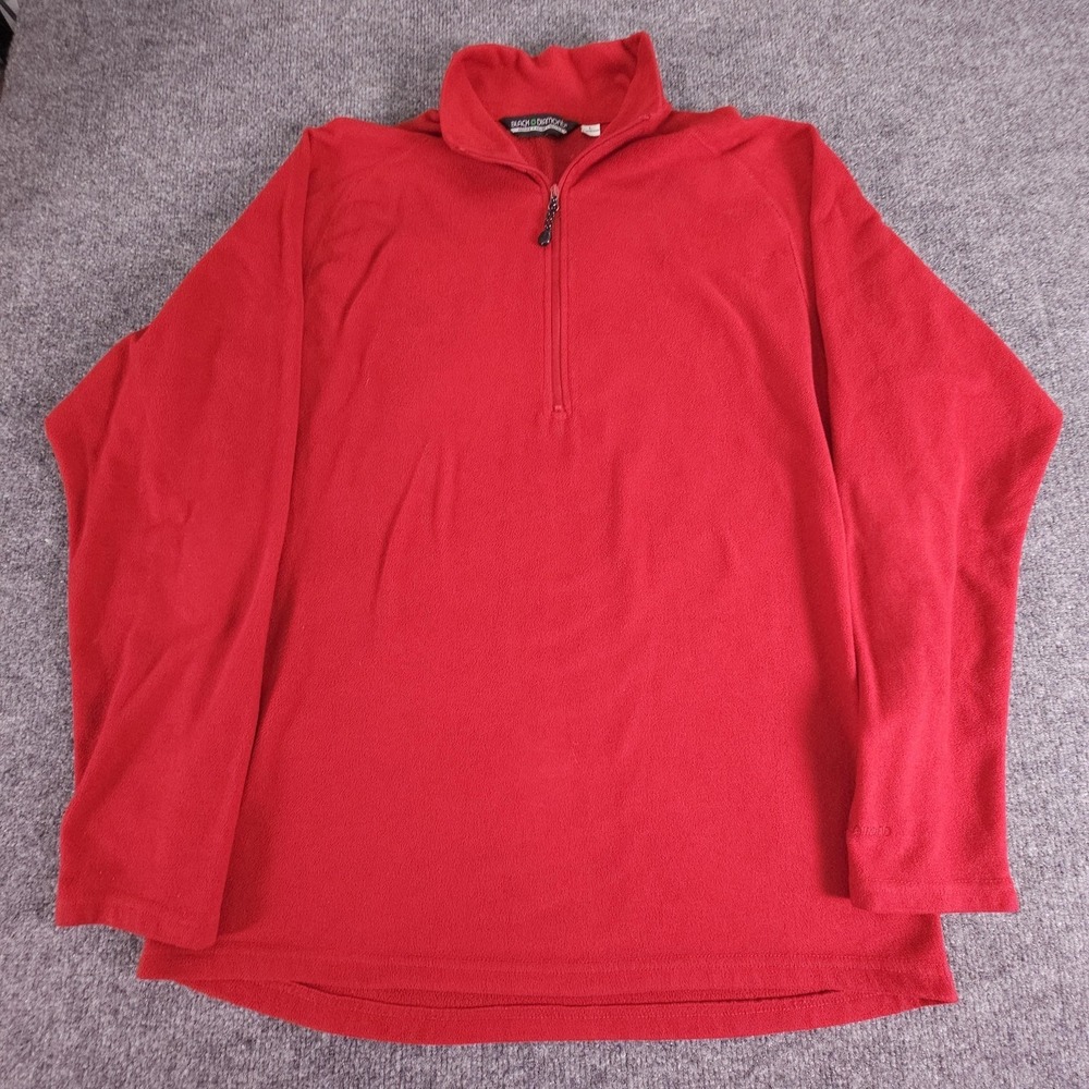 Black Diamond Pullover Mens Large Red‎ Fleece Half Zip Outdoors Lightweight Eco